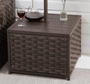 Better Homes & Gardens Harbor City Wicker Umbrella Stand Side Table