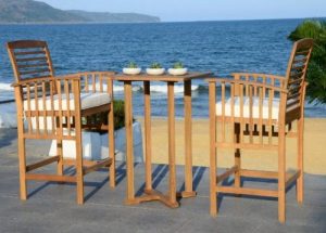 Safavieh Pate Bar Height Bistro Sets for Outdoor