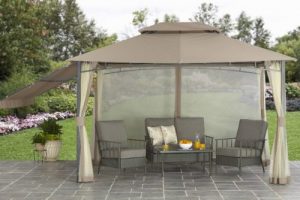 Outdoor Screened Gazebo-Better Homes & Gardens Parker Creek Cabin Style Gazebo