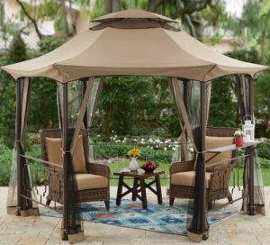 Outdoor Screened Gazebo-Better Homes & Gardens Southern Pines 12 foot Gazebo