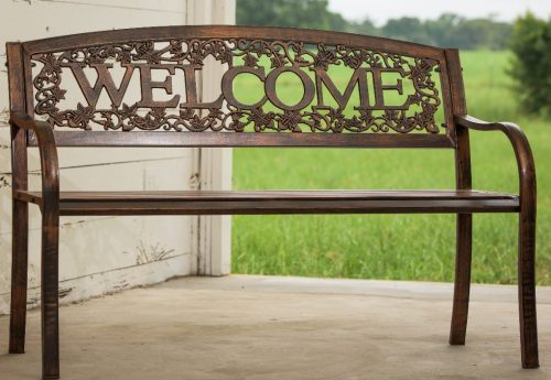 Leigh Country Outdoor Metal Welcome Bench