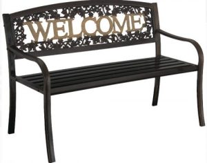 Leigh Country Outdoor Metal Welcome Bench