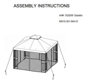Mainstays Easy Assemble Gazebo Instructions
