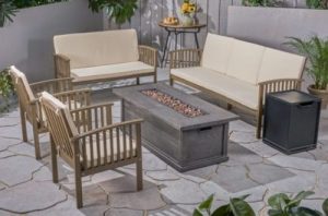 Patio Furniture Sets with a Gas Fire Pit-Tucson Conversational Set with Fire Pit