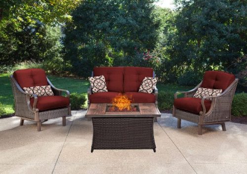 Outdoor Wicker Furniture with Fire Pit-Ventura chat set with loveseat Outdoor Wicker Furniture with Fire Pit-Ventura chat set with loveseat