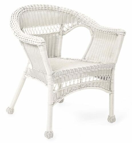 White Wicker Patio Furniture-Easy Care Chair
