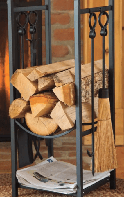 Wood rack with tools