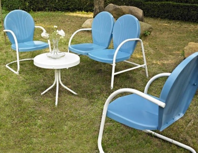 Crosley Griffith conversation set in blue