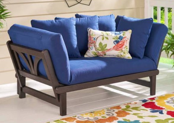 Delahey Daybed with Blue cushions