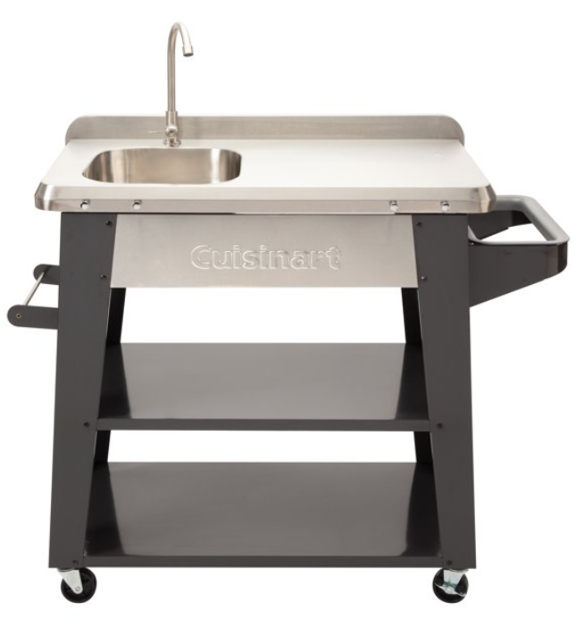 BBQ Prep Table-Cuisinart rolling sink and prep table