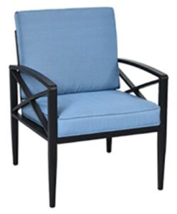 Goplus aluminum chair with light blue cushions