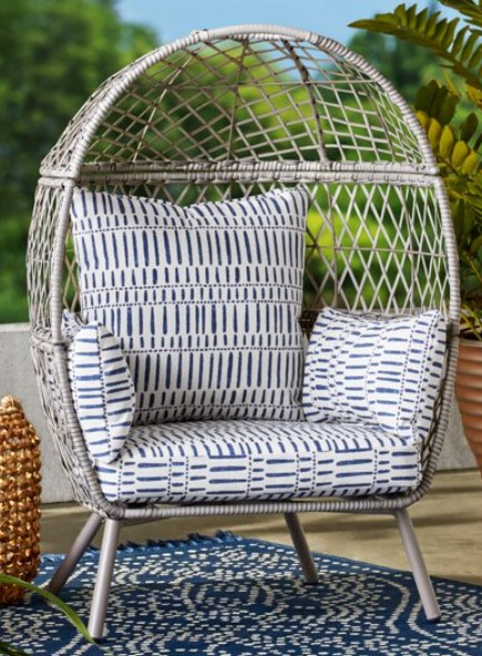 Kids Egg Chair-Ventura chair with gray cushions