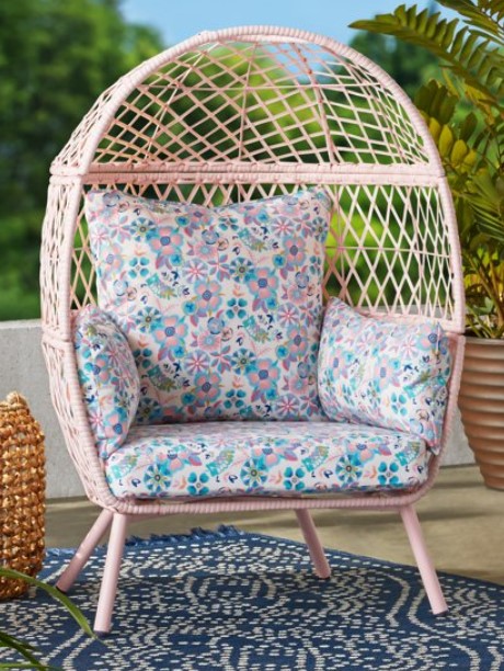 Kids Egg Chair-Ventura chair with pink cushions