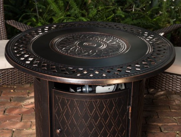 Fire Sense Wagner fire pit with fire bowl cover installed