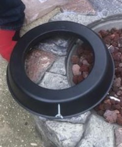 Backyard Stone Fire Pit-Peaktop tank stand