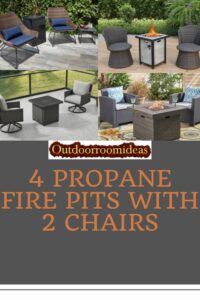 4 fire pits with 2 chairs
