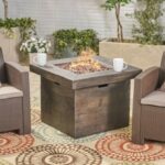 Ezequiel Gray chairs with charcoal fire pit