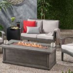 Kingsfield love seat and chairs with fire pit