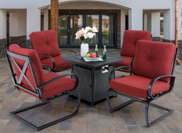 Patio Furniture with Fire Pit-MF Studio Spring chairs with fire pit