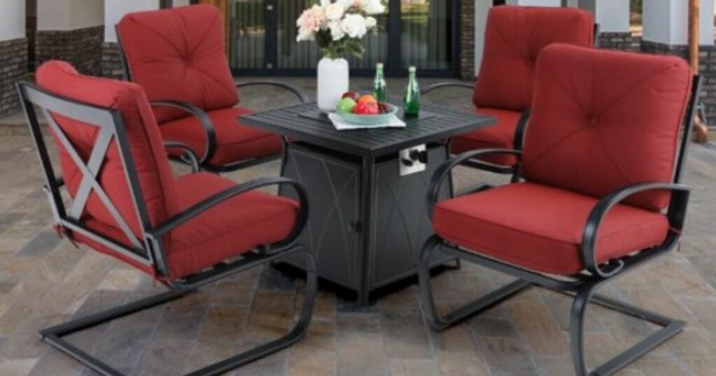 MF Studio Patio Seating Sets with Fire Pit