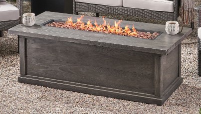 Conversation Set with a Fire Pit-Kingsfield Rectangular Gas Fire Pit