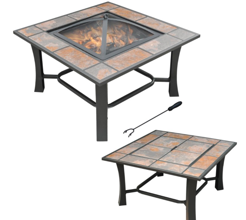 Axxonn Malaga fire pit with and without tile top insert