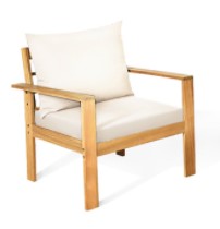 Costway chair with off white cushions