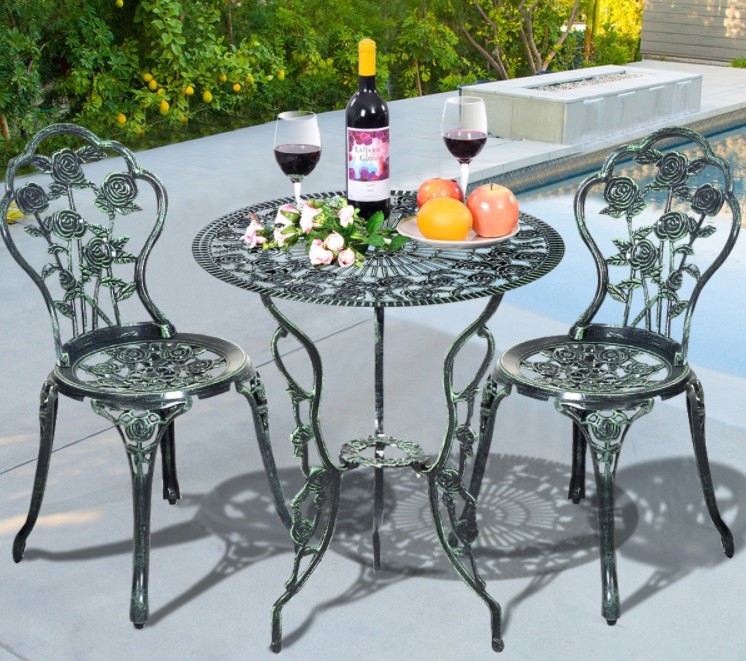 Costway Rose Design Bistro Set