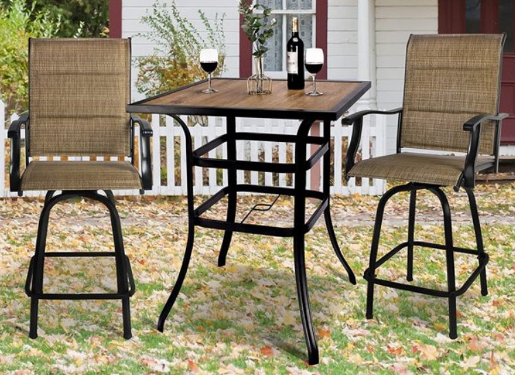 LastDan hig bistro set with swivel chairs