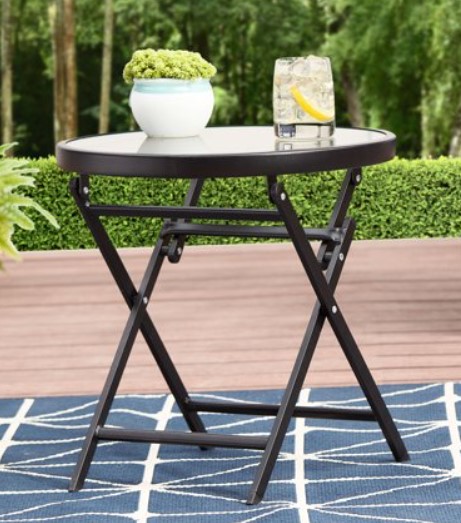 Mainstays Greyson Square-Steel Round Folding Table