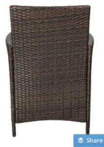 Lacoo resin wicker chat set back of chair details