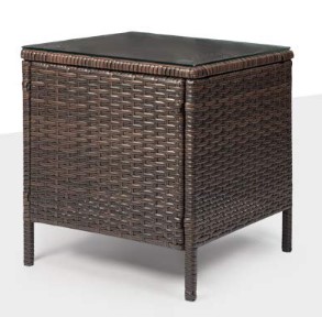 Lacoo resin wicker chat set side table details