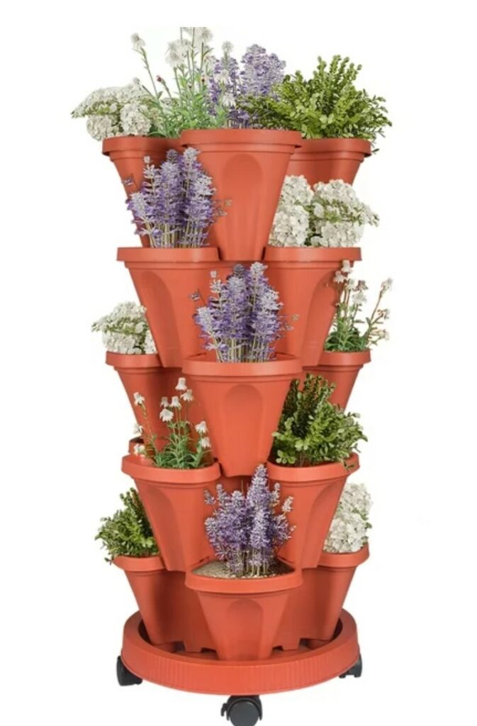 Rolling stackable vertical garden