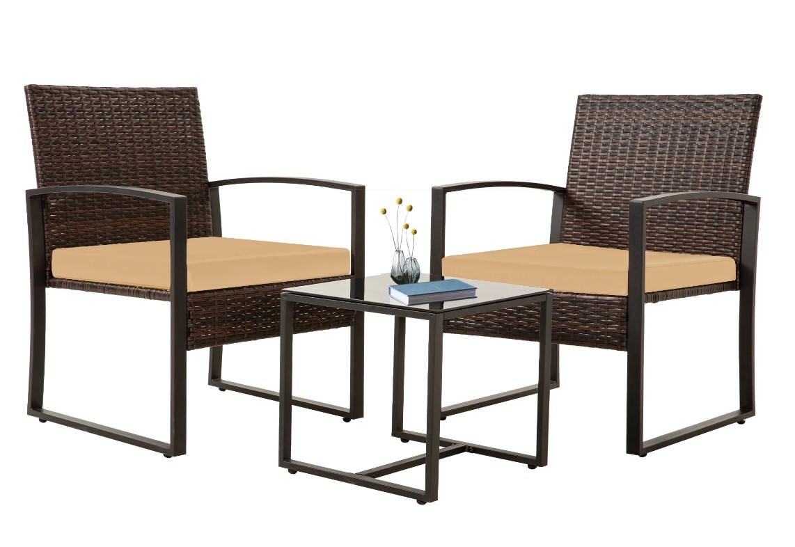 Ainfox metal wicker bistro set