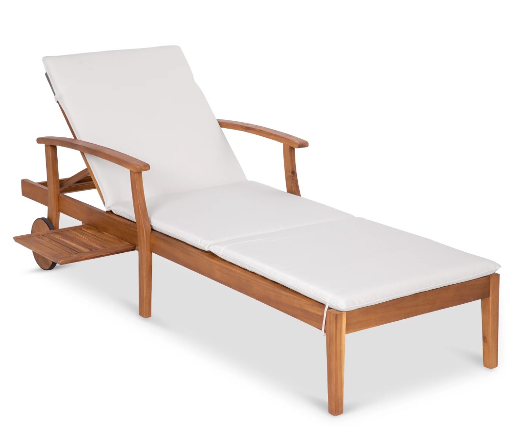 Best Choice Products Acacia wod chaise lounge