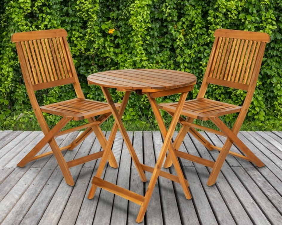 Best Choice Products Acacia wood folding bistro set