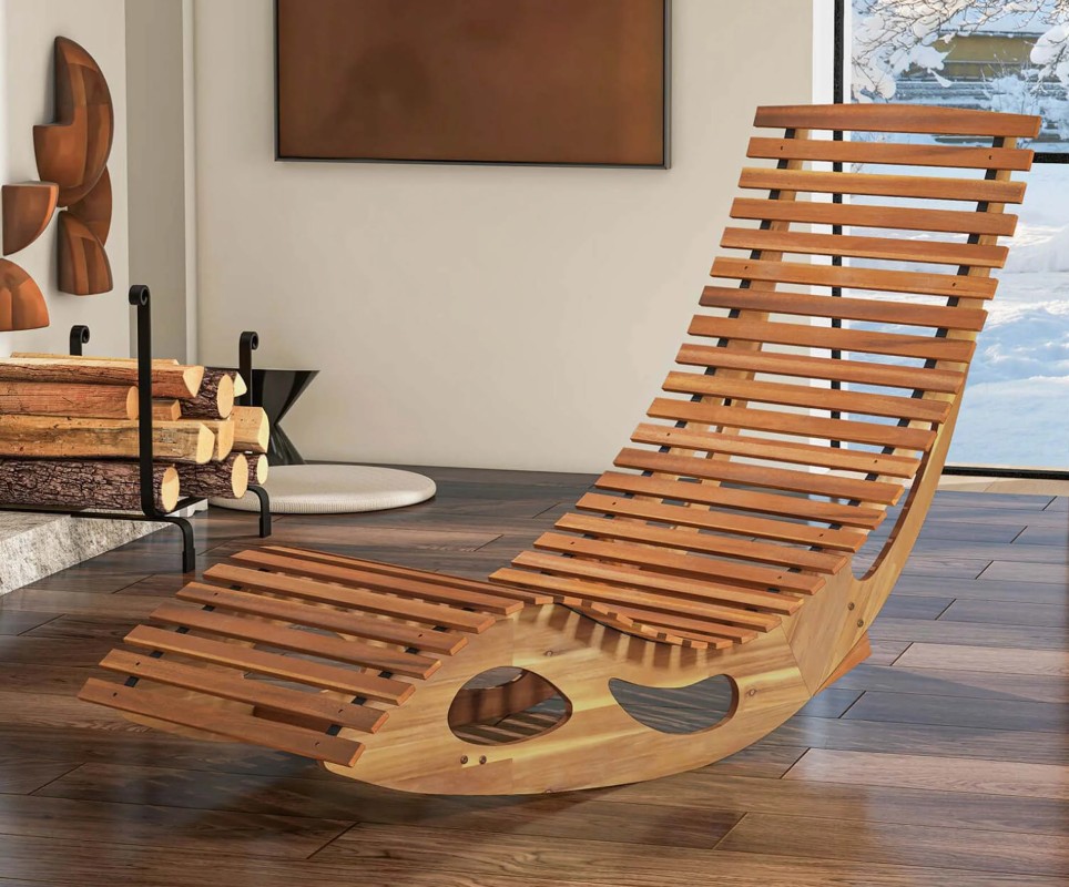Costway rocking patio chaise loounge