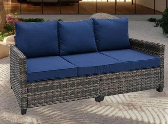 Decksplore wicker 3-seat patio sofa