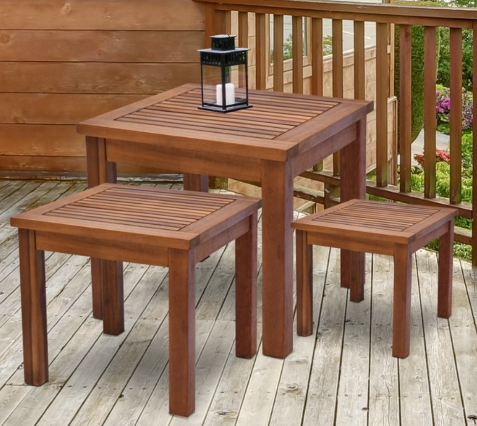 Outsunny 3-piece nesting side tables Acacia wood