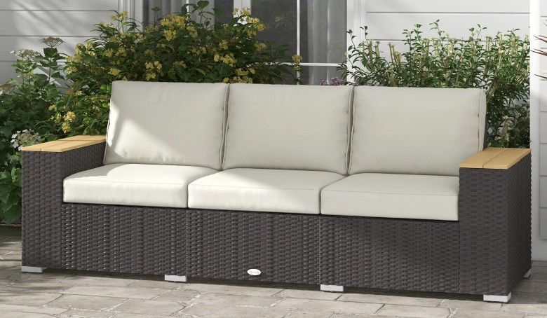 Outsunny 3-seat sofa with 4 inch cushions