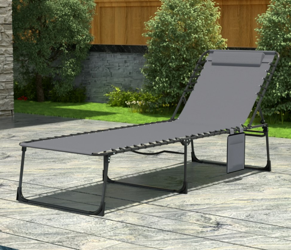 Veikous folding patio chaise lounger