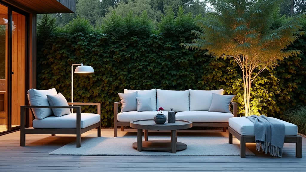 Stylish outdoor sofa setup