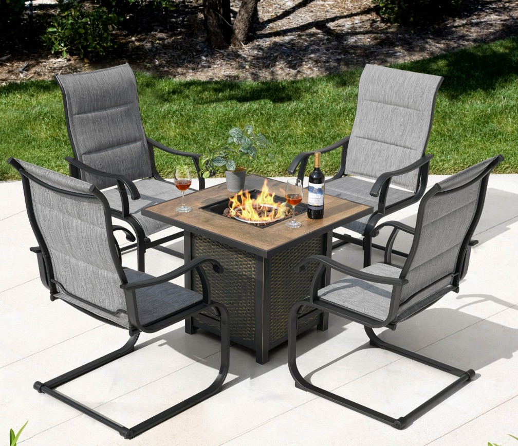 Nuu-Garden small fire pit dining set