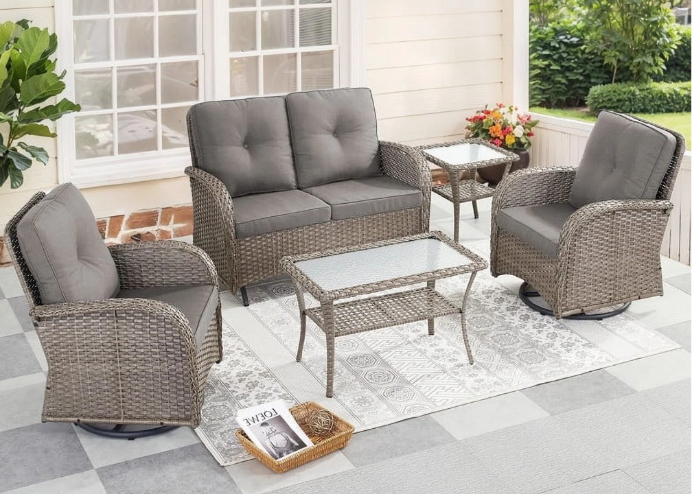 Parkwell chat set with glider loveseat