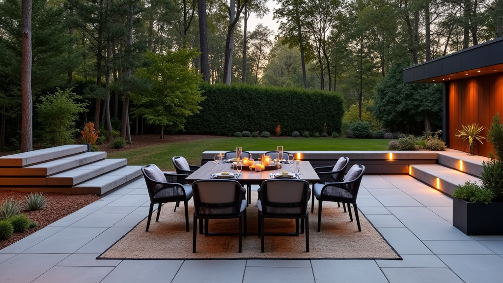 Patio dining set with accessories