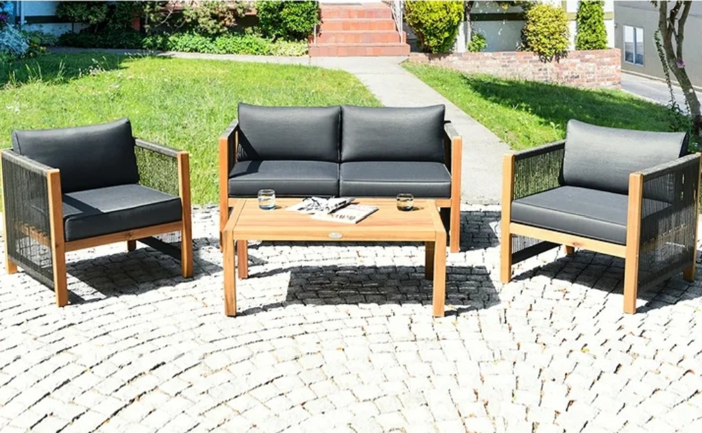 Costway Acacia wood conversation set