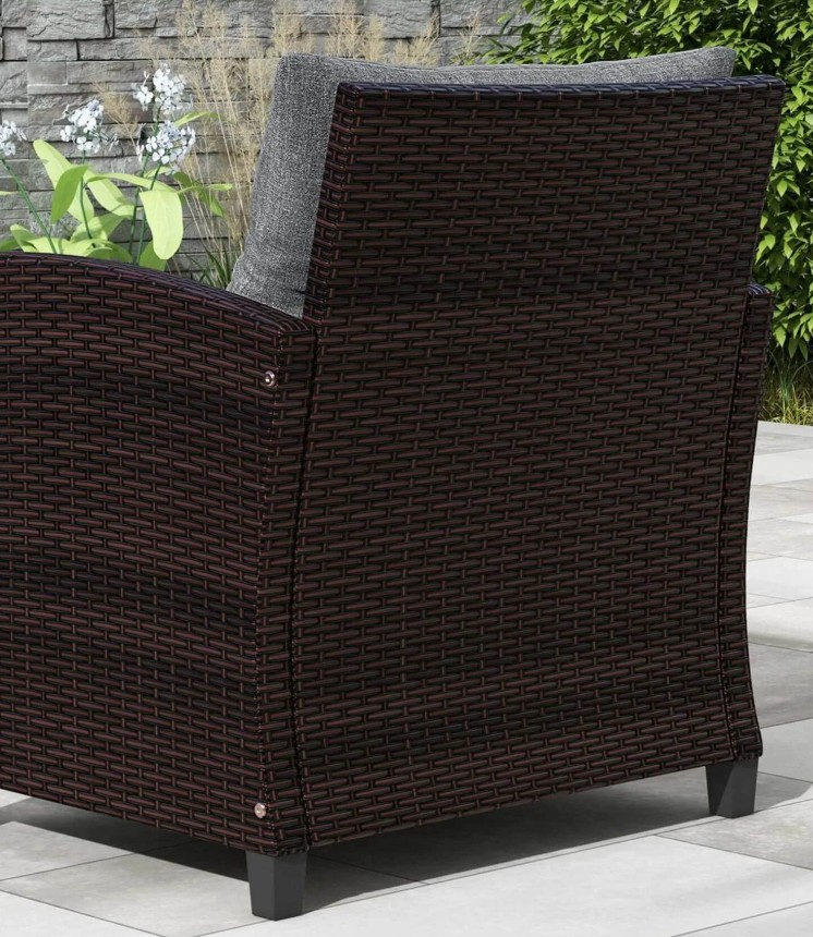 Costway rattan bistro set chair back details