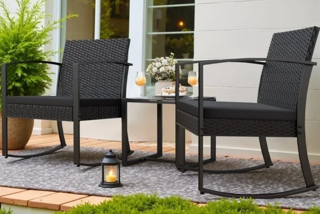Devoko bistro set with rocking chairs