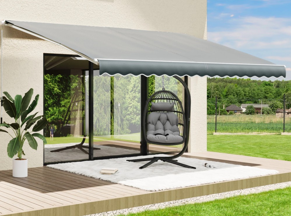 Dextrus retractable awning sun shade crank opening