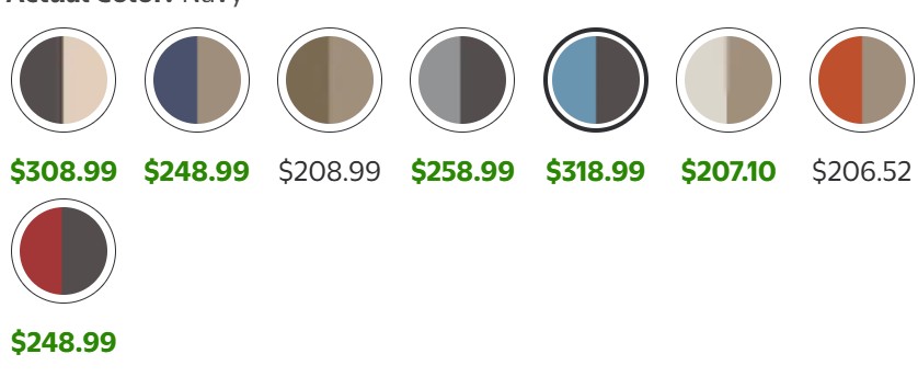 Elposun bistro set color combinations with cushion color on left and wicker color on right